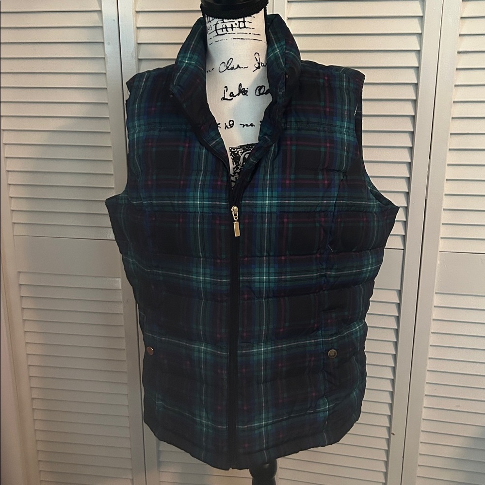 Charter Club Green plaid Vest